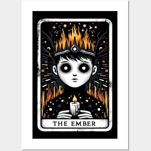 The Ember Emperor Burn Flame Funny Tarot Card Pun Horoscope Posters and Art